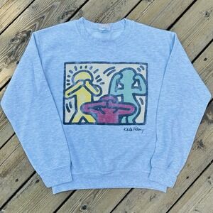 Keith Haring Crewneck Sweatshirt Junk Food Y2K Street Art Graphic Size S